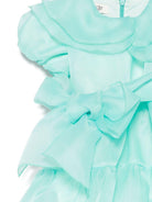 Abito per neonata A'lapage verde acquamarina con ruches AL22 TIFFANY A'LAPAGE 