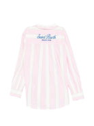 Camicia per bambina MC2 Saint Barth Kids rosa con design a righe BRIG003 00897L MC2 ST. BARTH KIDS 