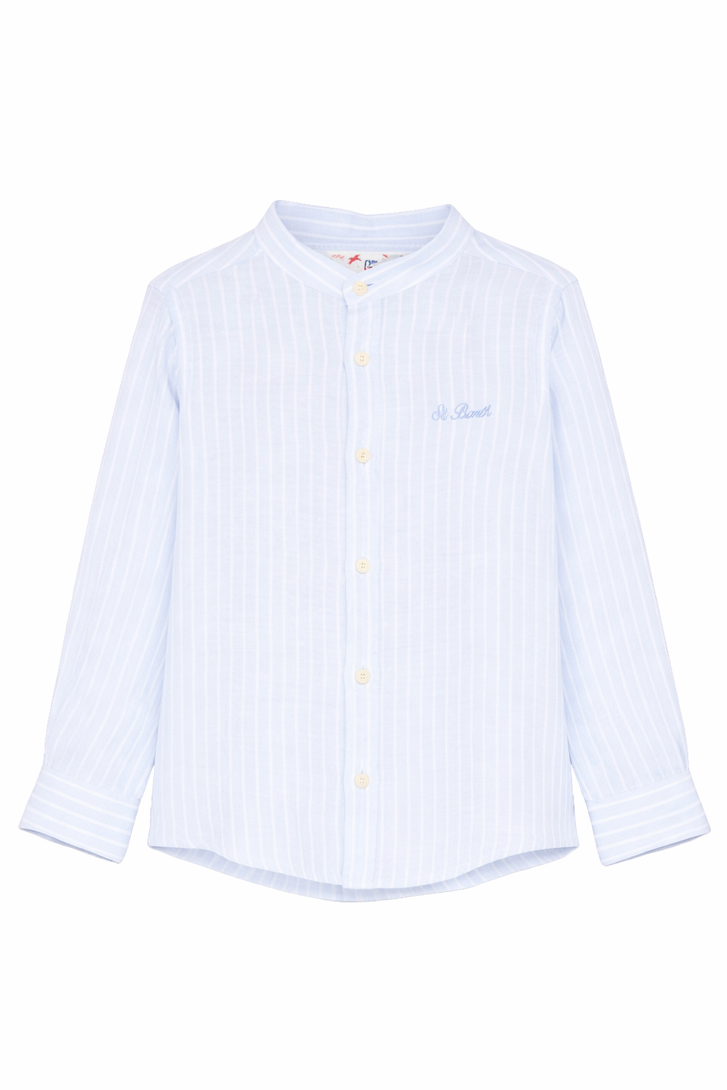 Camicia per bambino MC2 Saint Barth Kids azzurra con design a righe PAT0001 00858L MC2 ST. BARTH KIDS 