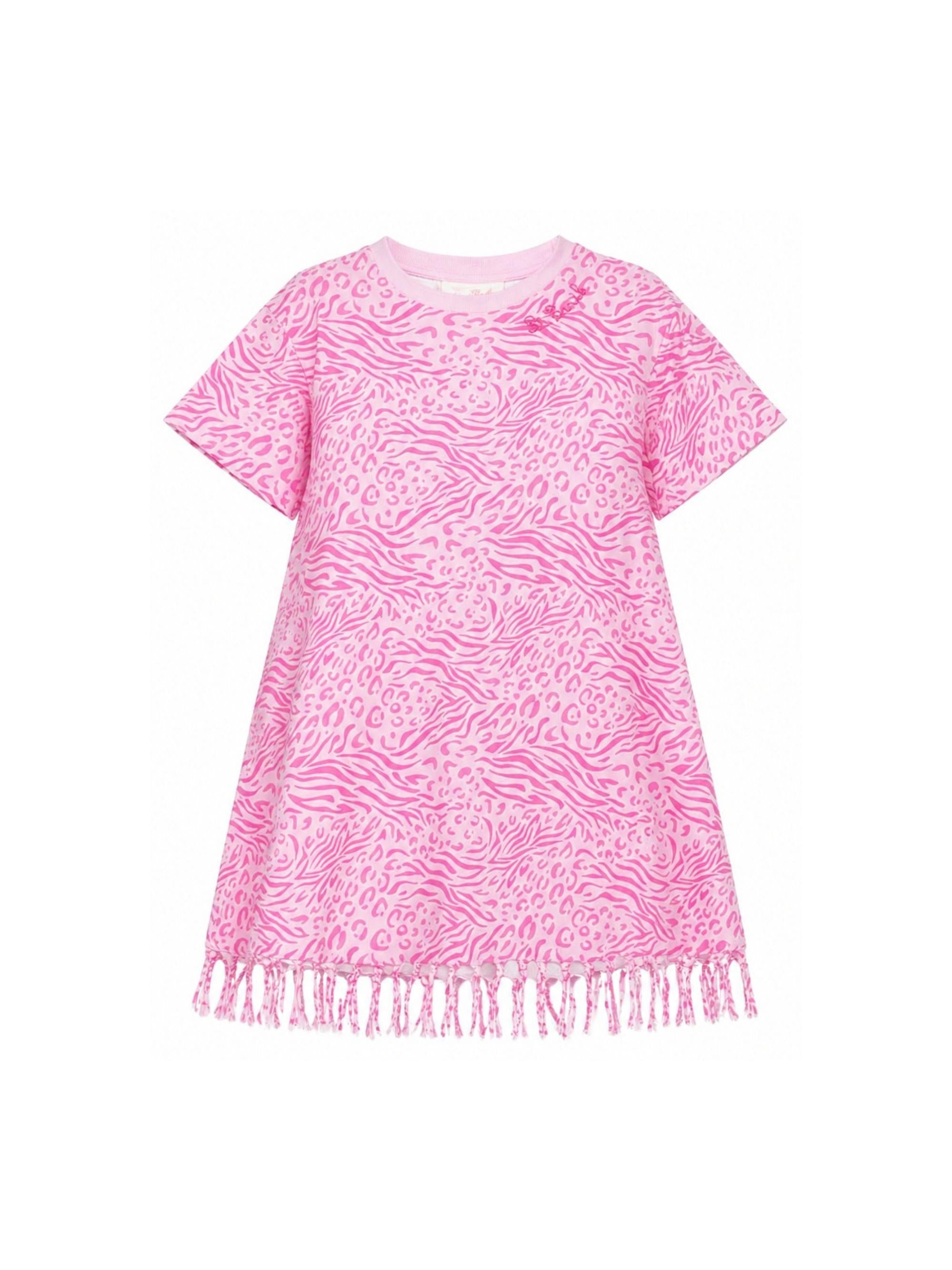 Abito per bambina MC2 Saint Barth Kids rosa con stampa animalier ABY0001 03848L MC2 ST. BARTH KIDS 
