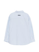 Camicia per bambino Moschino Kids azzurra con stampa grafica occhiali HUC01YLLA10 40213 MOSCHINO KIDS 