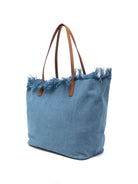 Borsa da spiaggia MC2 Saint Barth denim con dettaglio frange CBF0001 00436L MC2 ST. BARTH KIDS 