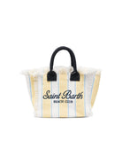 Borsa Colette MC2 Saint Barth bianca e giallo con motivo a righe COL0001 02600L MC2 ST. BARTH KIDS 