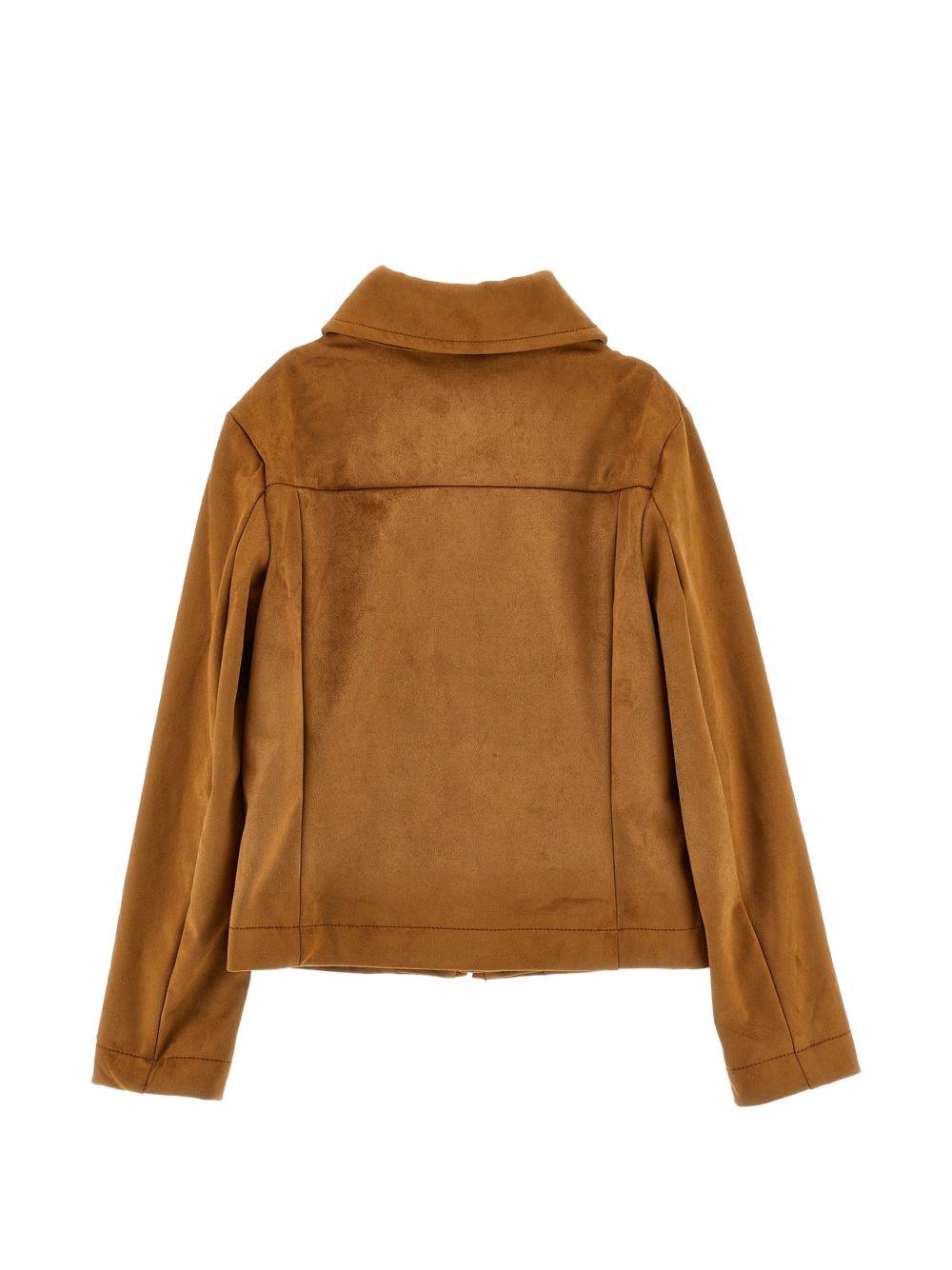 Giubbino per bambina Monnalisa Kids marrone con colletto alla francese 41H102 8404 0005 MONNALISA KIDS 
