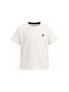 T-shirt per bambino Moncler Enfant bianca con dettaglio logo L29548C0000889AFV 034 MONCLER KIDS 