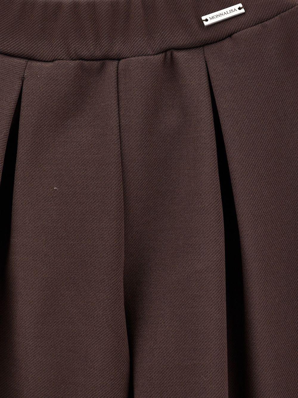 Pantaloni per bambina Monnalisa Kids marrone con pieghe 17H401 8300 0006 MONNALISA KIDS 