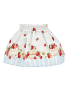 Gonna per neonata Monnalisa bianco con stampa a fragole 31G706RU 7642NB 9944 MONNALISA KIDS 