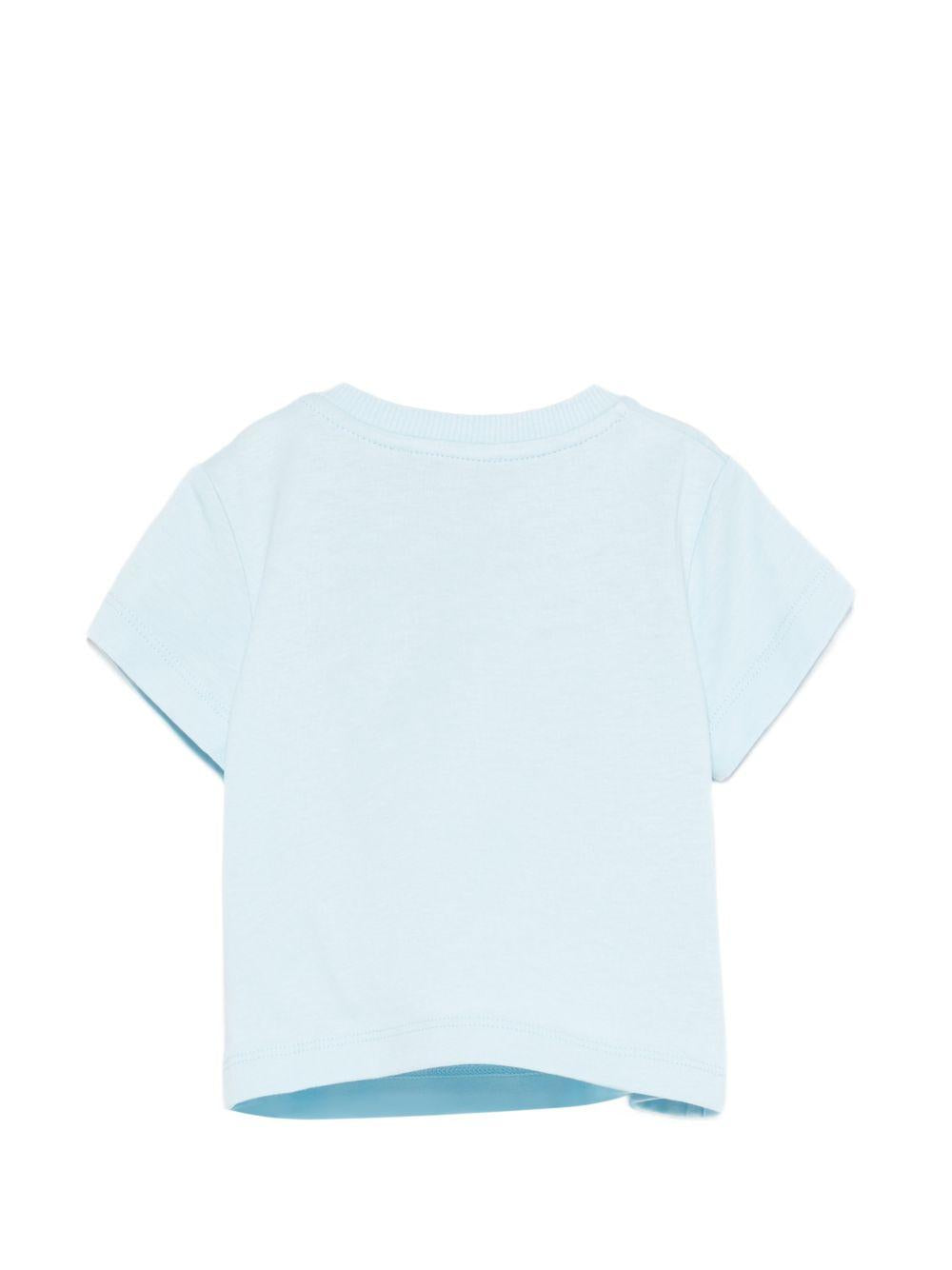 T-shirt per neonato Moschino Kids azzurra con ricamo Teddy Bear MUM04TLAA02 40304 MOSCHINO KIDS 