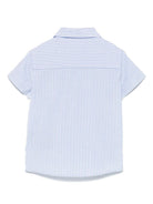 Camicia per neonato Trussardi Junior azzurro a righe con colletto classico e fibbia frontale TIP25038CA DUST BLUE TRUSSARDI KIDS 