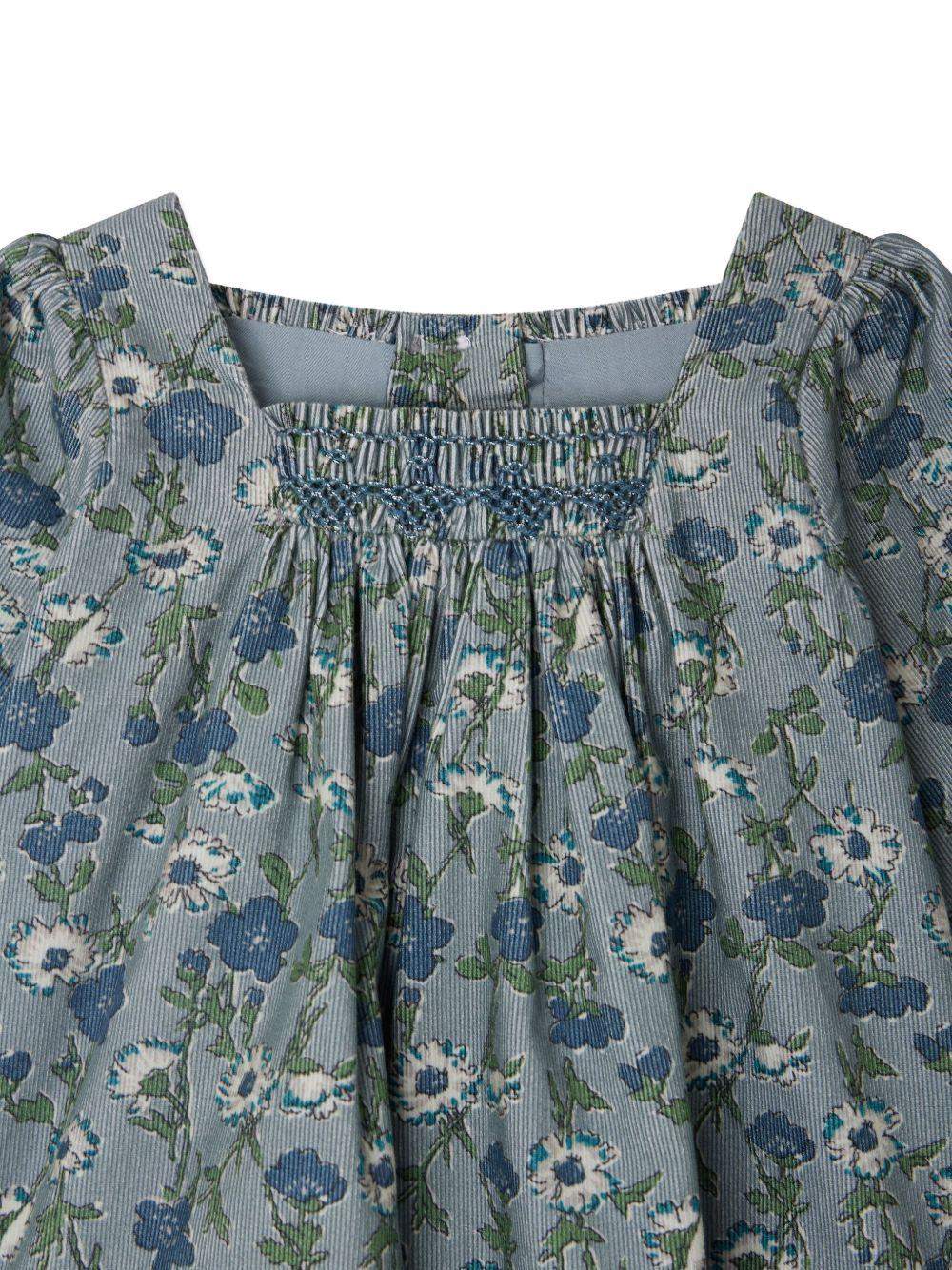 Abito per neonata Bonpoint blu con stampa a fiori W05XDRW00019 543B BONPOINT 
