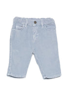Pantaloni per neonato Emporio Armani Kids azzurro chiaro con effetto velluto EB001506 AF26401 U9366 EMPORIO ARMANI KIDS 