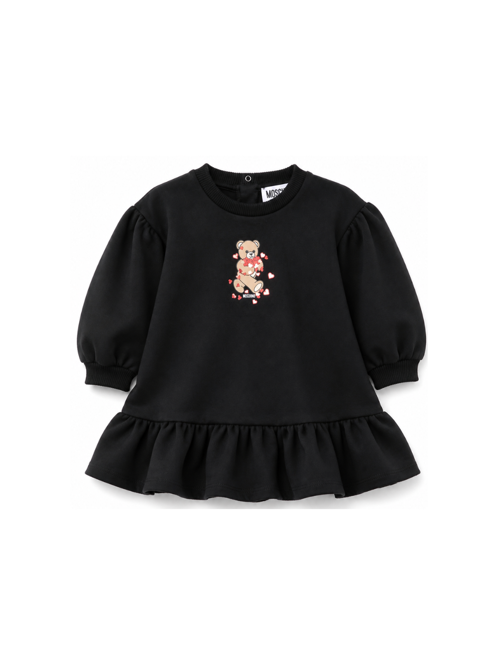 Abito per neonata Moschino Kids nero con motivo Teddy Bear MAV0CWLDA63 60100 MOSCHINO KIDS 