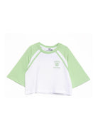 T-shirt per bambina MSGM Kids bianca con dettaglio a righe S6MSJGTH024 001/77 MSGM KIDS 