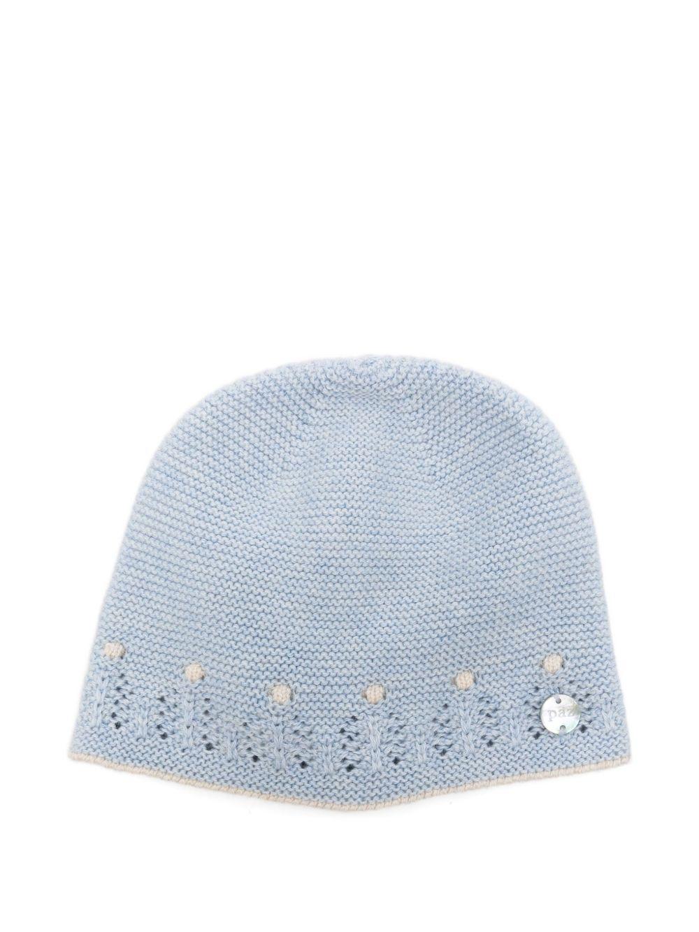 Berretto per neonati Paz Rodrìguez azzurro con occhielli 040-123090 8073 H94 PaZ RODRIGUEZ KIDS 