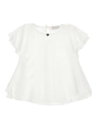 Blusa per bambina Monnalisa bianca con dettaglio fiocco posteriore 17G303 7113 0001 MONNALISA KIDS 