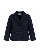 Giacca per bambina Monnalisa Kids blu con logo ricamato sul petto 18HGIA 8225 056S MONNALISA KIDS 