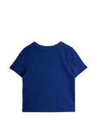 T-shirt per bambino Mini Rodini blu con ricamo pianeta 26220139 BLUE MINI RODINI KIDS 