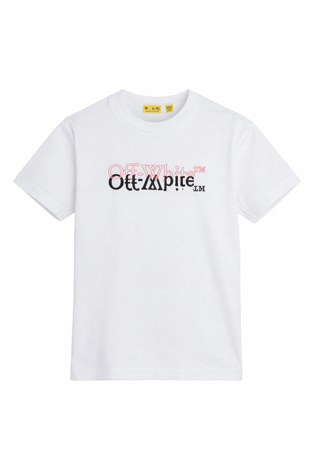 T-shirt per bambini Off-White Kids bianca con logo sul davanti 44BAA002S26J001 100 OFF WHITE KIDS 