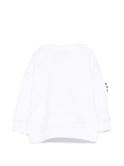 Felpa per neonati Moschino Kids bianca con dettagli in rilievo M9F03QLCA19 10101 MOSCHINO KIDS 