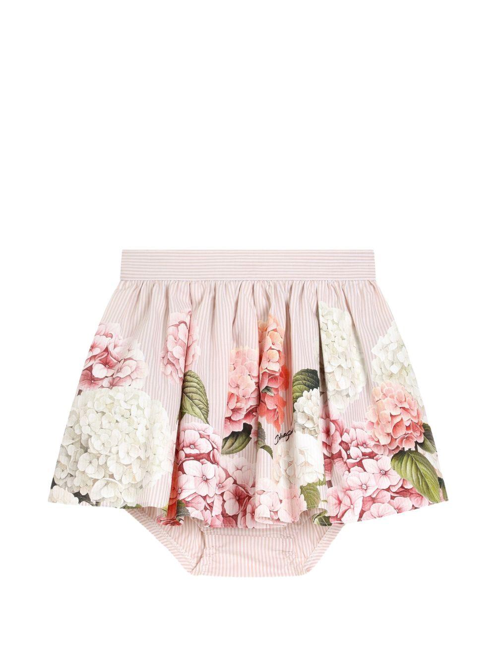 Gonna per neonata Dolce & Gabbana Kids bianca con stampa orchidee L25I20 FI5NR HA5XG DOLCE & GABBANA KIDS 