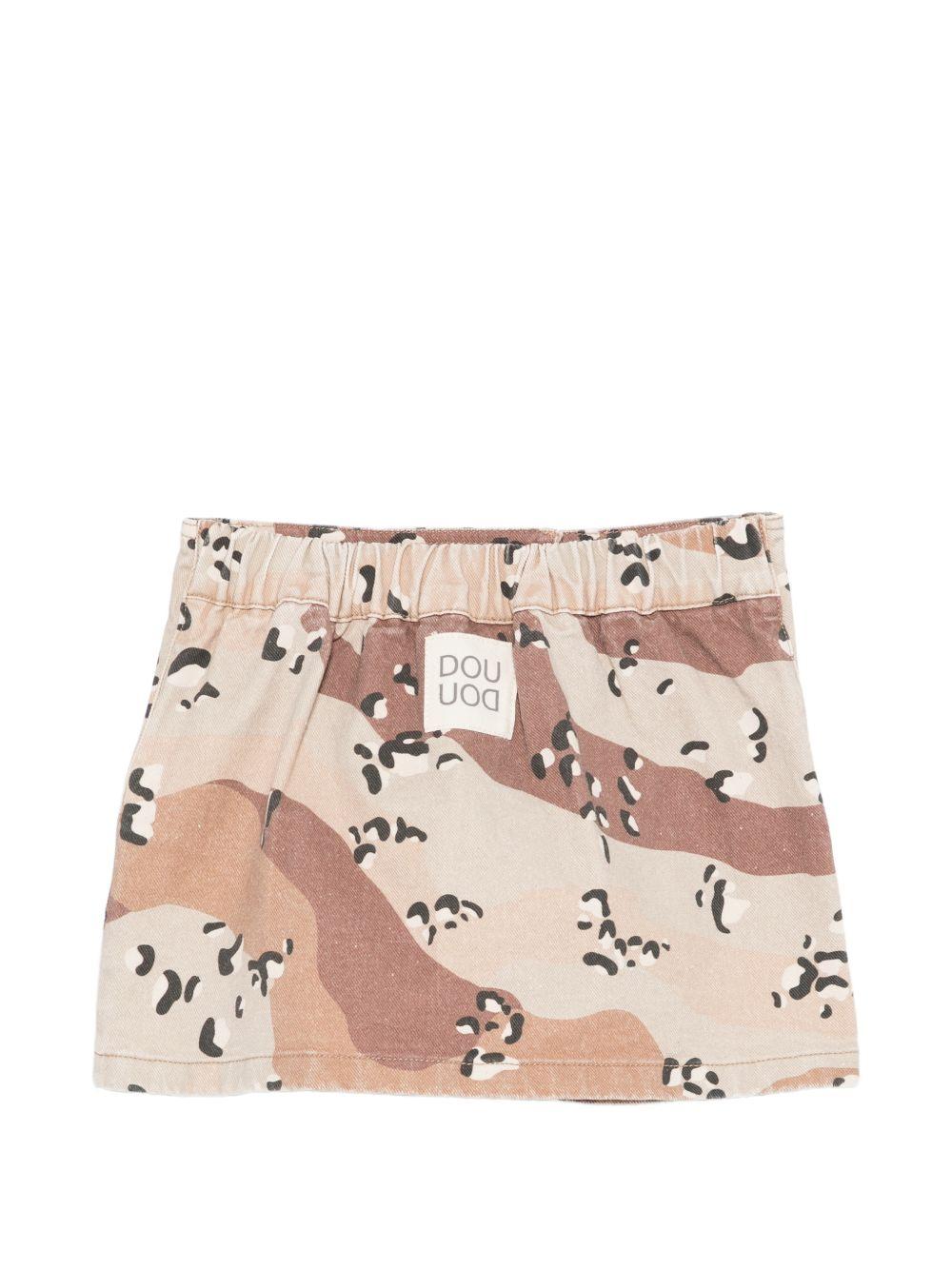 Gonna per bambina Douuod Kids marrone con stampa camouflage DY7A81 Z3843 108MA DOUUOD KIDS 