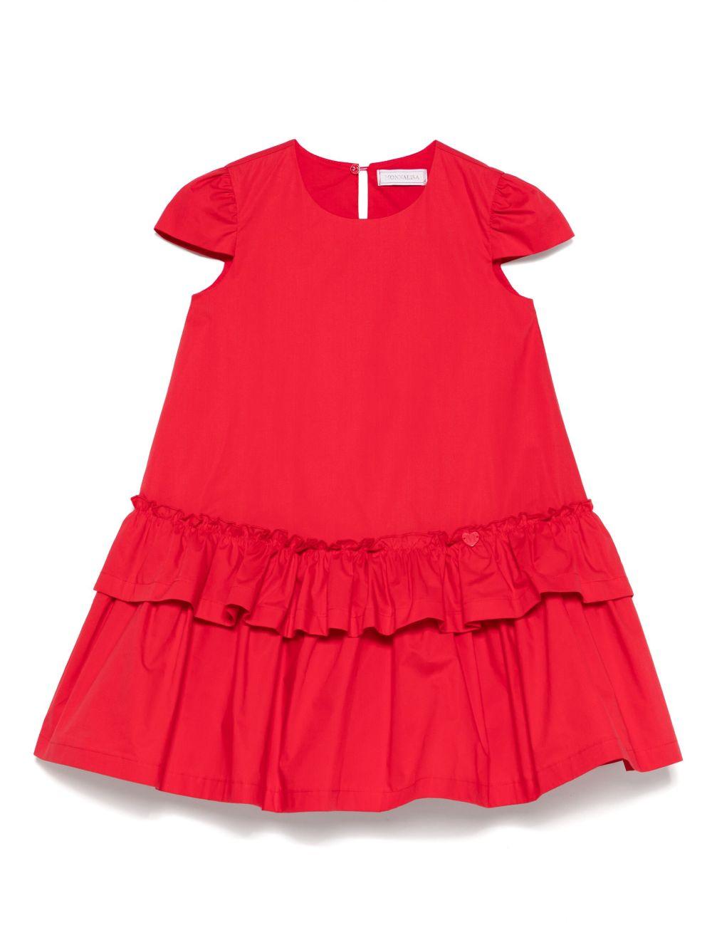 Abito per bambina Monnalisa rosso con design svasato 17E902 5116 0044 MONNALISA 