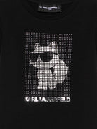 T-shirt per bambina Karl Lagerfeld Kids nero con dettaglio logo Z31158 09B KARL LAGERFELD KIDS 