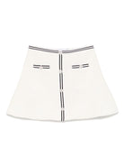 Gonna con effetto jacquard per bambina Self-Portrait Kids bianco con vita elasticizzata RS25 737SK W WHITE SELF-PORTRAIT KIDS 