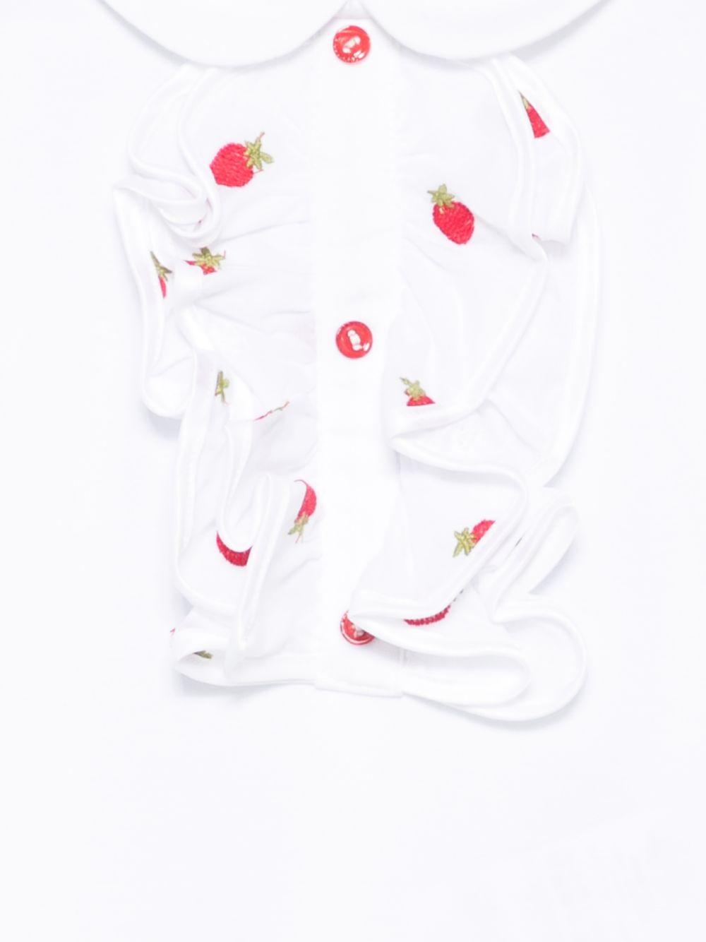 T-shirt per bambina Monnalisa bianca con ruches sul davanti 31G618 7201 0099 MONNALISA 