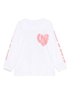 T-shirt per bambina Stella McCartney Kids bianca con stampa a cuore TX8B90 Z0434 100 STELLA McCARTNEY KIDS 