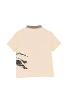 T-shirt per bambino Burberry Kids beige con stampa Equestrian Knight sul davanti 8117884 B9098 BURBERRY KIDS 