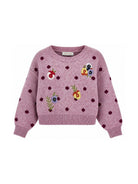Maglione per bambina Monnalisa Kids rosa con ricamo a fiori 19H604 8061 0063 MONNALISA KIDS 