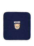 Coperta per neonati Moschino Kids blu con dettaglio Teddy Bear MUB00OLCA40 40016 MOSCHINO KIDS 