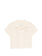 Camicia per neonato Fendi Kids beige con logo jacquard all-over BUC013 AY8C F1P2N FENDI KIDS 