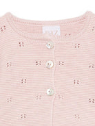 Cardigan per neonata Paz Rodríguez rosa con modello con occhielli 001-123031 32 H94 PaZ RODRIGUEZ 