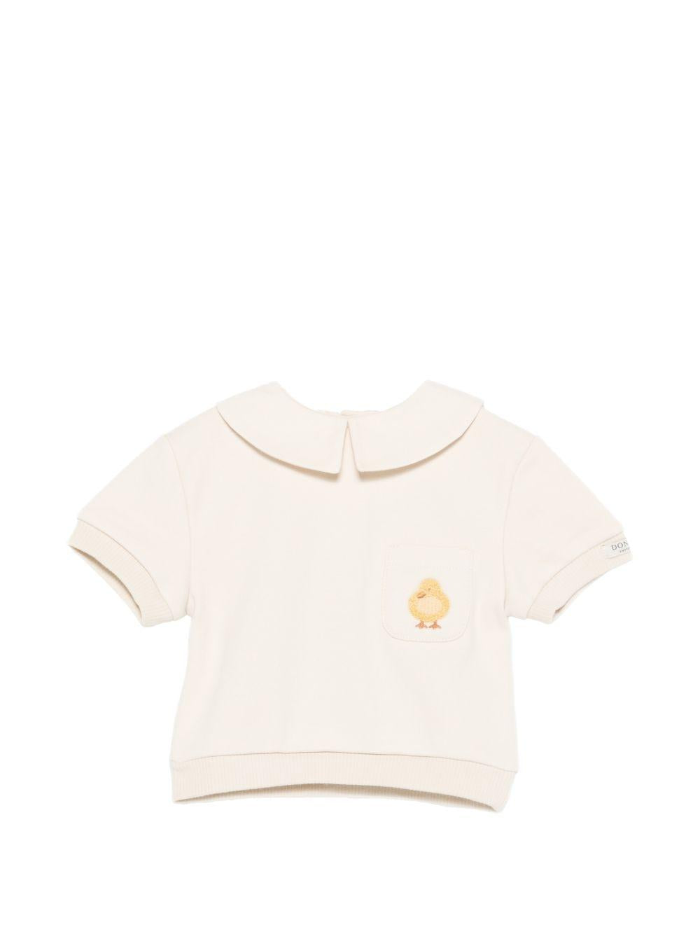 T-shirt per neonato Donsje beige con ricamo pulcino 3046801 00004 DONSJE KIDS 