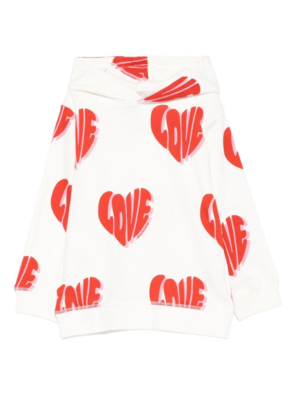Felpa per bambina Stella McCartney Kids bianco con motivo a cuore TX4C20 Z3037 101MC STELLA McCARTNEY KIDS 