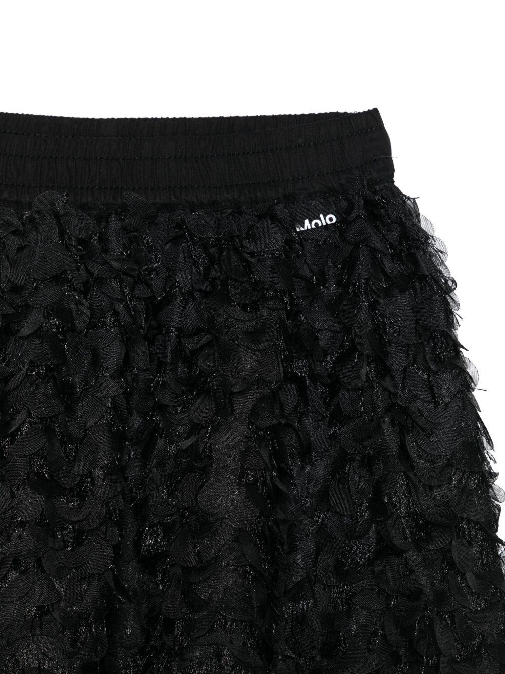Gonna per bambina Molo nera con decorazione con petali 2W25D131 0099 MOLO 