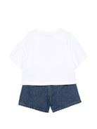Set due pezzi per bambina Moschino Kids bianco con dettaglio logo HDG01KL0E35 41104 MOSCHINO KIDS 