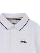 Polo a maniche lunghe per neonato Boss Kidswear bianca con logo J52449 10P BOSS KIDS 
