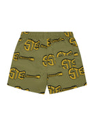 Costume per bambino Stella McCartney Kids verde con stampa logo all-over TYCP59 Z3527 663MC STELLA McCARTNEY KIDS 