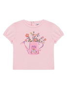 T-shirt Teddy Bear per neonato Moschino Kids rosa con girocollo MIM02BLBA10 50209 MOSCHINO KIDS 