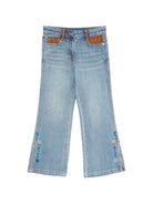 Jeans per bambina Ermanno Scervino Junior denim con applicazione fiori Z9G402 7015 062S ERMANNO SCERVINO KIDS 