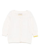Cardigan per neonati Gensami Kids bianco con chiusura frontale con bottoni CAR-BASIC-WP OFF WHITE GENSAMI 