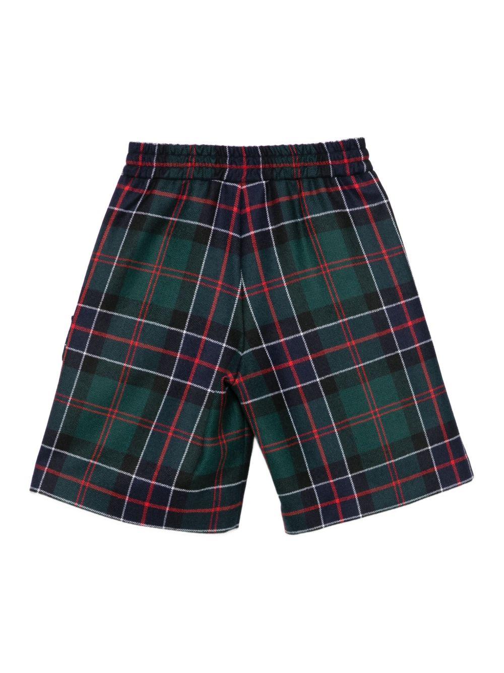 Shorts per bambino Fendi Kids verde con motivo a quadri JMF542 AUKK F0E3J FENDI KIDS 
