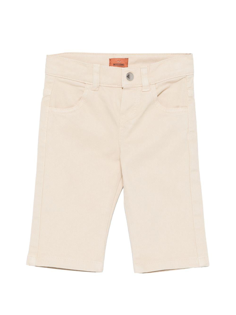 Pantaloni per neonato Missoni Kids beige con dettaglio ricamato sul retro MZ6330 Z3702 115 MISSONI KIDS 