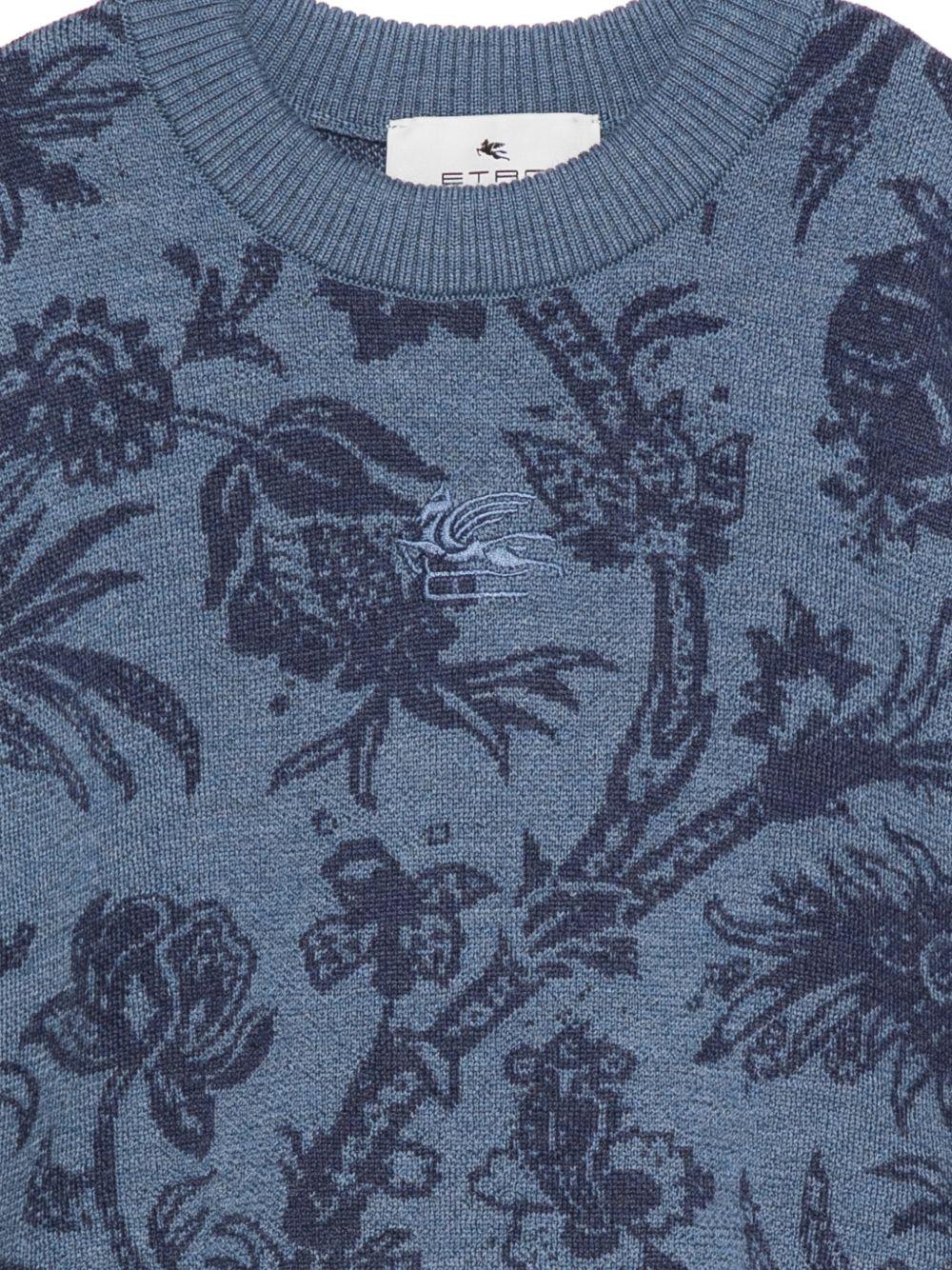 Maglione per bambino Etro Kids blu con motivo a intarsio floreale GZ9P20 W0198 833 ETRO KIDS 