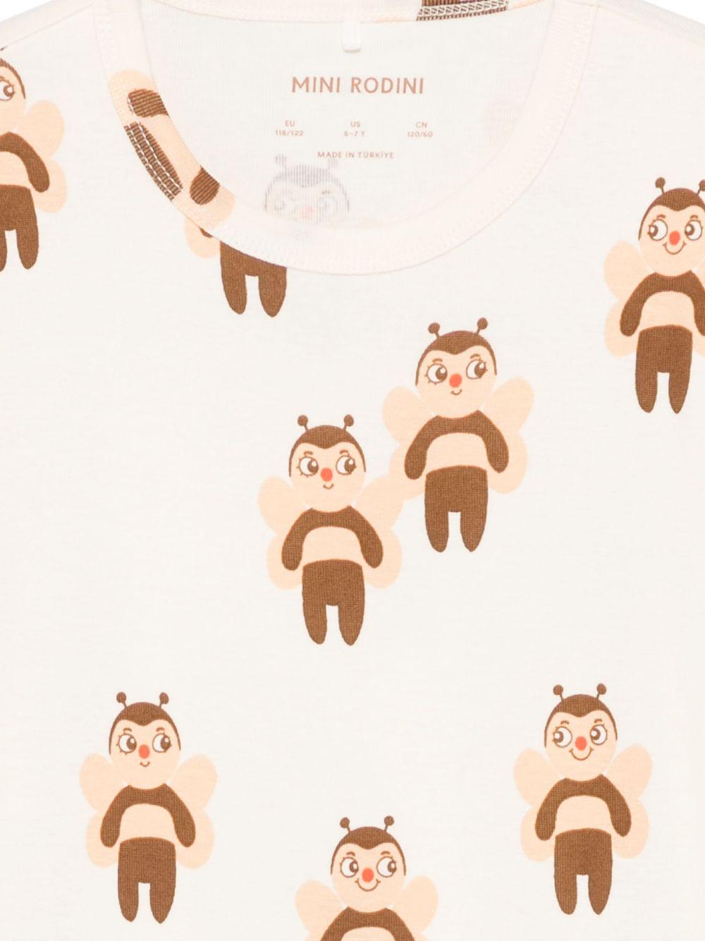 T-shirt per bambini Mini Rodini beige con stampa grafica 2562013911 OFF-WHITE MINI RODINI 