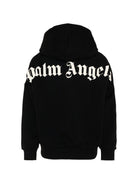 Felpa per bambino Palm Angels Kids nera con logo sul davanti PBBB011S26FLE001 110 PALM ANGELS KIDS 