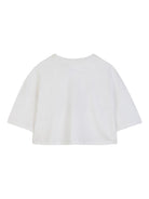 T-shirt per bambina Chloé Kids bianca con stampa logo sul davanti C20859 117 CHLOE' KIDS 
